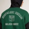 Felpa con cappuccio reversibile da uomo verde e blu