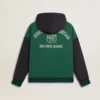 Felpa con cappuccio reversibile da uomo verde e blu