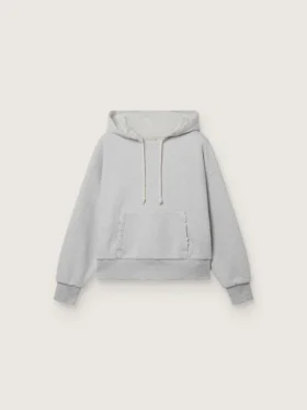 Felpa con cappuccio unisex Star in cotone grigio melange