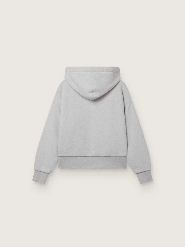Felpa con cappuccio unisex Star in cotone grigio melange