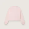 Felpa corta da bambina “Star” in cotone rosa con toppa e logo
