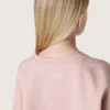 Felpa corta da bambina “Star” in cotone rosa con toppa e logo