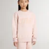 Felpa da bambina di colore rosa con scritta rosa sul davanti