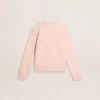 Felpa da bambina di colore rosa con scritta rosa sul davanti
