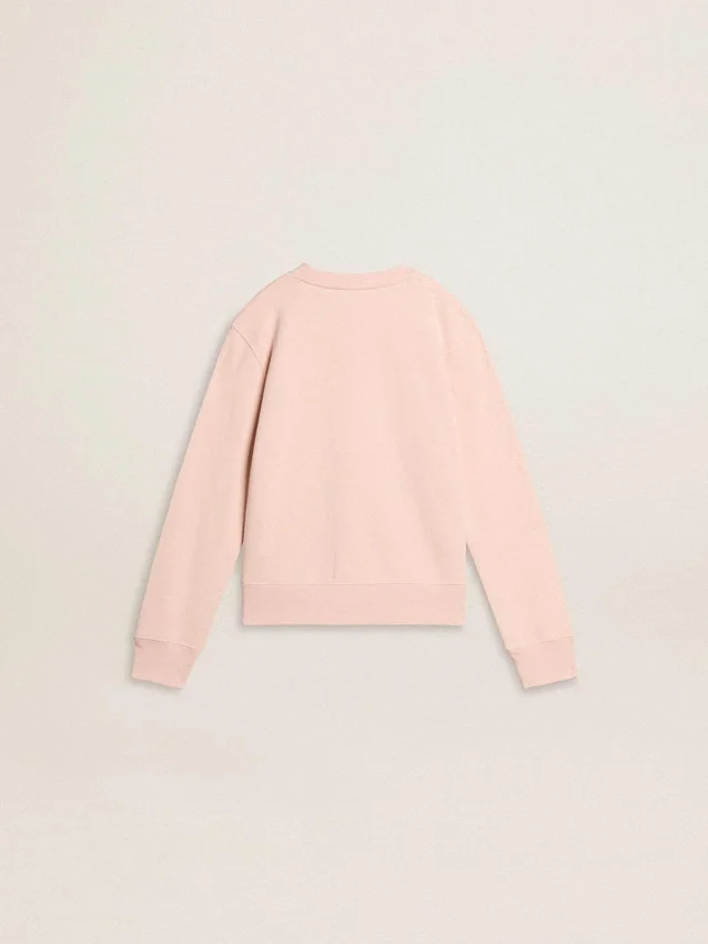 Felpa da bambina di colore rosa con scritta rosa sul davanti