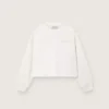 Felpa da bambina Journey in cotone bianco con cristalli e logo