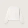 Felpa da bambina Journey in cotone bianco con cristalli e logo