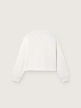 Felpa da bambina Journey in cotone bianco con cristalli e logo