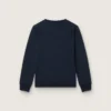 Felpa da bambino Journey in misto cotone blu con logo a contrasto
