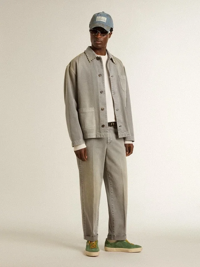 Felpa da uomo in cotone bianco con stampa sul retro