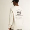 Felpa da uomo in cotone bianco con stampa sul retro