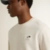 Felpa da uomo in cotone bianco con stampa sul retro