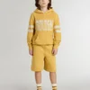 Felpa gialla da bambino con stampa vintage