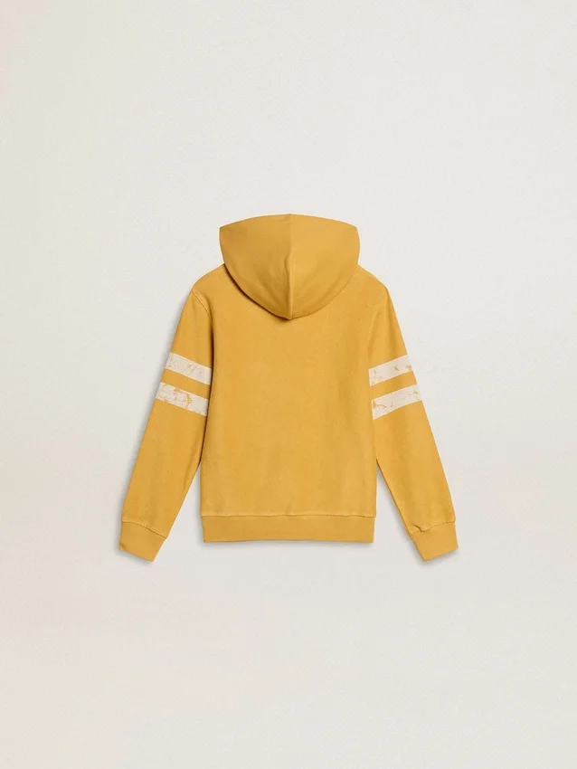 Felpa gialla da bambino con stampa vintage