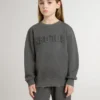 Felpa grigia per bambini con logo in rilievo