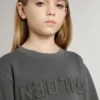 Felpa grigia per bambini con logo in rilievo