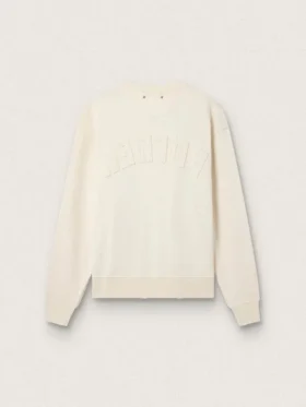 Felpa in bianco invecchiato con logo rovesciato sul retro – Capsule Jersey