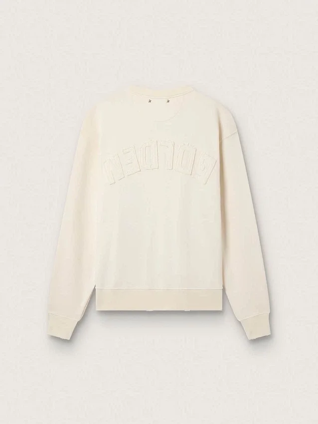Felpa in bianco invecchiato con logo rovesciato sul retro - Capsule Jersey