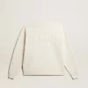 Felpa in bianco invecchiato con logo rovesciato sul retro - Capsule Jersey