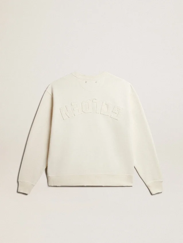 Felpa in bianco invecchiato con logo rovesciato sul retro - Capsule Jersey