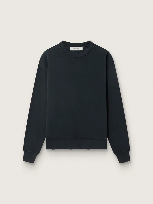 Felpa in nero lavato con logo rovesciato sul retro - Capsule Jersey