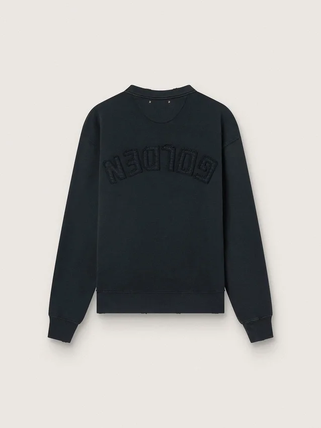 Felpa in nero lavato con logo rovesciato sul retro - Capsule Jersey