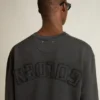 Felpa in nero lavato con logo rovesciato sul retro - Capsule Jersey
