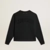 Felpa in nero lavato con logo rovesciato sul retro - Capsule Jersey