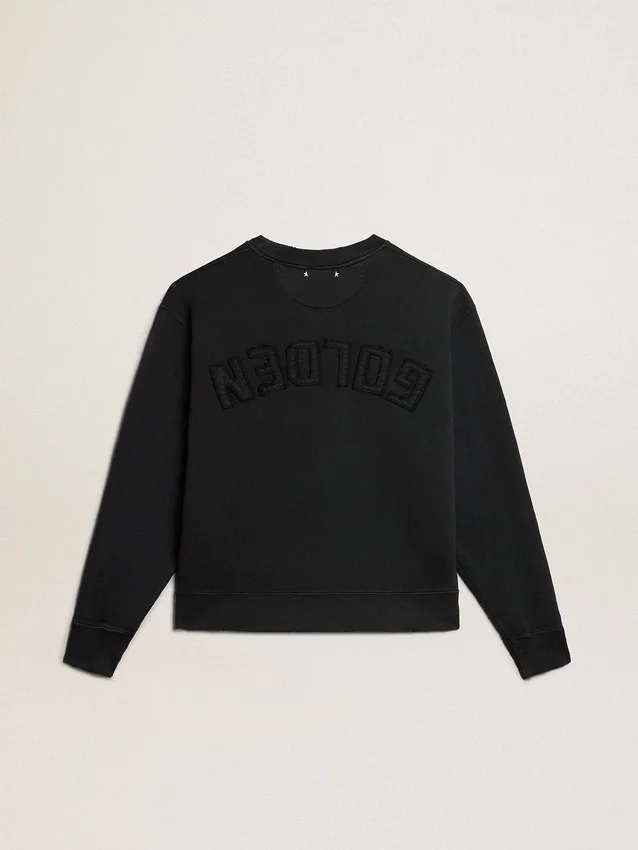 Felpa in nero lavato con logo rovesciato sul retro - Capsule Jersey