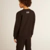 Felpa nera per bambini con maxi stella bianca sul davanti