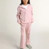 Felpa rosa con cappuccio e stelle glitterate argentate