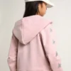 Felpa rosa con cappuccio e stelle glitterate argentate