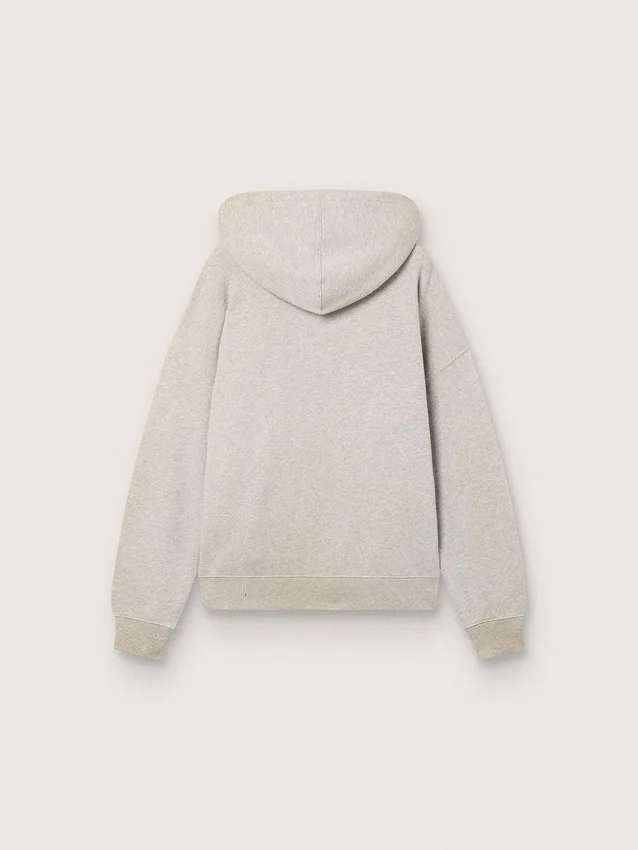 Felpa unisex con cappuccio in cotone grigio con stampa bandiera vintage