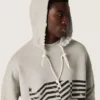 Felpa unisex con cappuccio in cotone grigio con stampa bandiera vintage