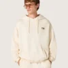 Felpa unisex con cappuccio Star in cotone bianco con stampa del logo
