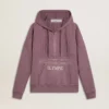 Felpa unisex in cotone color malva con stampa sul davanti