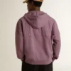 Felpa unisex in cotone color malva con stampa sul davanti