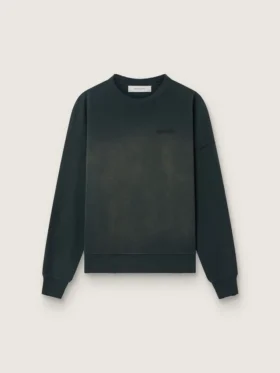 Felpa unisex in cotone nero effetto consumato con logo ricamato