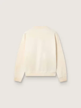 Felpa unisex in cotone Star in bianco vintage con toppe ricamate VCE