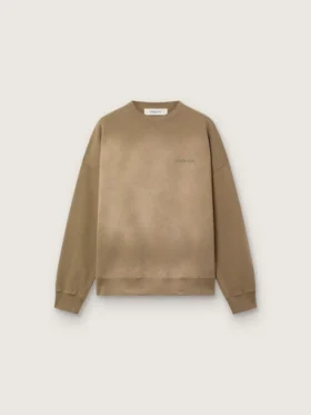 Felpa unisex in cotone verde militare effetto sbiancato con logo ricamato