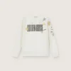 Felpa unisex Journey in misto cotone bianco con stampa doodle