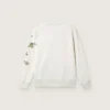 Felpa unisex Journey in misto cotone bianco con stampa doodle
