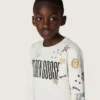 Felpa unisex Journey in misto cotone bianco con stampa doodle