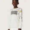 Felpa unisex Journey in misto cotone bianco con stampa doodle