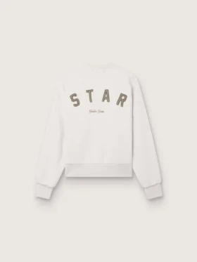Felpa unisex Star in cotone grigio con ricami e cristalli