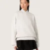 Felpa unisex Star in cotone grigio con ricami e cristalli