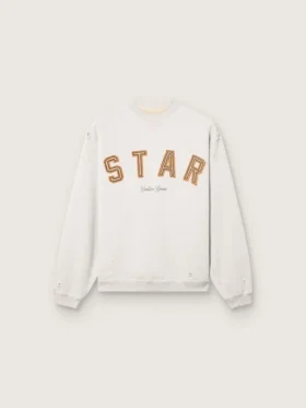 Felpa unisex Star in cotone grigio melange con ricamo “Star”