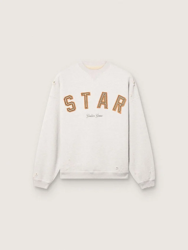 Felpa unisex Star in cotone grigio melange con ricamo “Star”