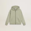 Felpa verde chiaro con chiusura a zip