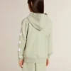 Felpa verde chiaro con chiusura a zip